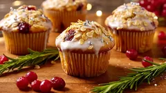 Kerstmuffins met bosbessen en havermout uit de blender: zonder bloem, zonder suiker en klaar in 8 minuten